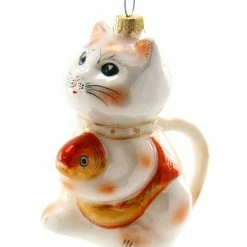 Cody Foster Lucky Cat With Goldfish Ornament
