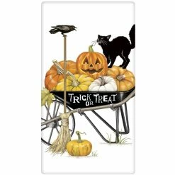 Mary Lake-Thompson Halloween Pumpkin Wheelbarrow Towel New!