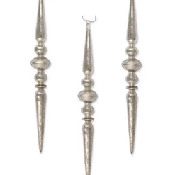 Bethany Lowe Large Mercury Glass Icicle Finial Ornaments - 13.5"