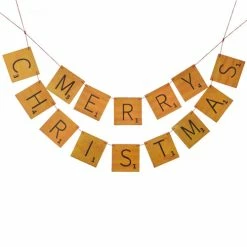 Raz Merry Christmas Word Game Letter Tile Garland New!