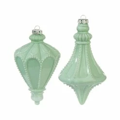 Raz Green Milk Glass Ornaments