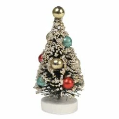Bethany Lowe Mini Decorated Bottle Brush Trees - Set Of 6