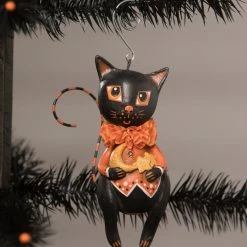 Bethany Lowe Moon & Stars Cat Ornament