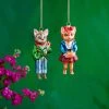 Glitterville New! Nathalie Lete Fancy Cat Ornaments
