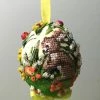 TheHolidayBarn.com Needlepoint Bunny Egg Ornament, Yellow New!
