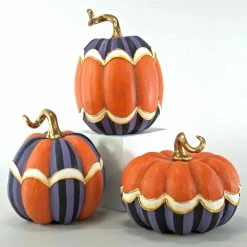 Katherine's Collection Orange & Purple Patterned Pumpkins