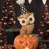 Bethany Lowe New! Party Owl On Pumpkin