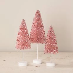 Bethany Lowe New! My Silly Valentine Bottle Brush Trees