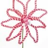Kurt Adler Pink Candy Stripe Poinsettia Pick