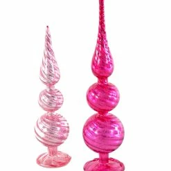 Katherine's Collection Pink Twisted Tabletop Finials New!