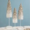 Bethany Lowe White Flocked Trees With Platinum Glitter