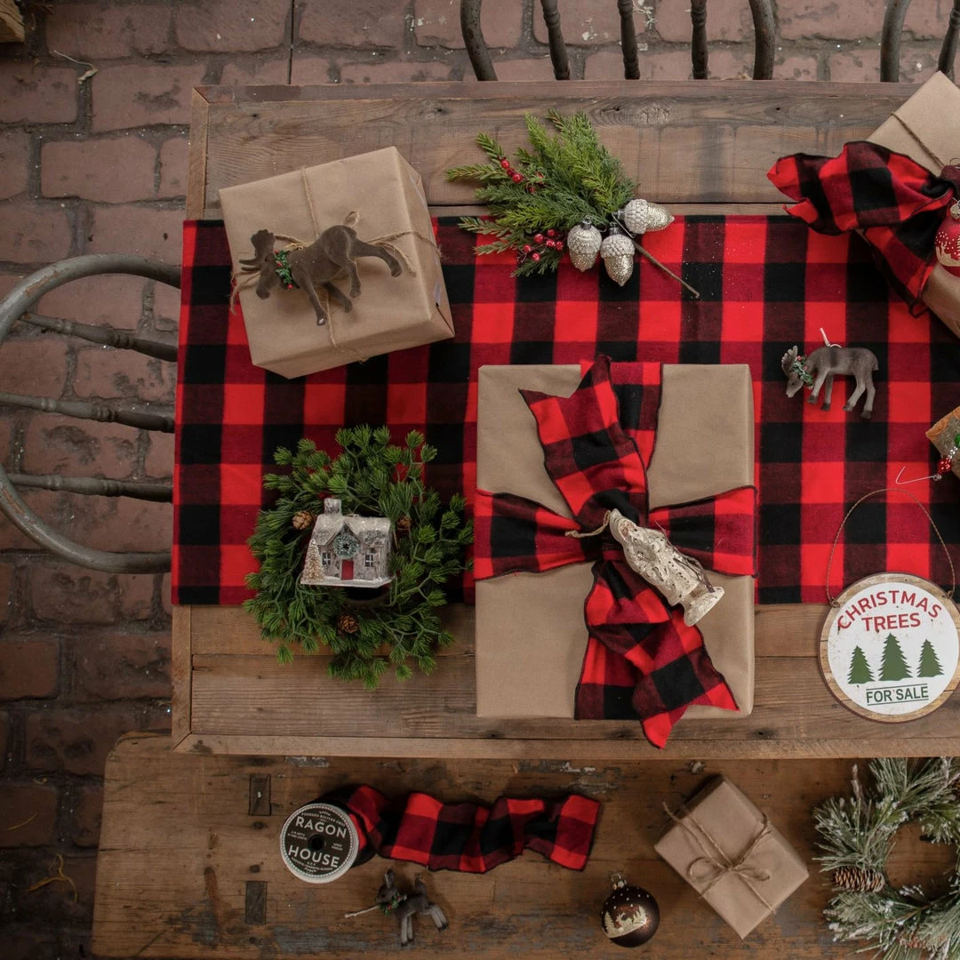 Ragon House Red & Black Buffalo Check Runner New! 3 Ragon House Red & Black Buffalo Check Runner New!