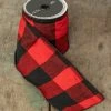 Ragon House Black & Red Buffalo Check Wired Ribbon New!