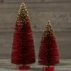 Ragon House New! Red Bottle Brush Trees With Gold Glitter 1 Ragon House New! Red Bottle Brush Trees With Gold Glitter