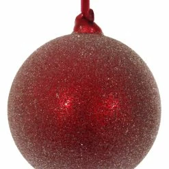 ShiShi Red Sugared Glass Ball Ornaments, 6