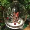 Bethany Lowe Christmas Deer In Glass Globe Ornament