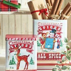 Raz New! Retro Christmas Spice Tins