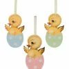 Bethany Lowe Retro Easter Chicks In Polka Dot Egg Ornaments