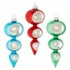 Raz Retro Glass Finial Ornaments