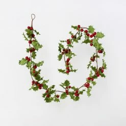 One Hundred 80 Degrees Retro Glittered Holly Garland