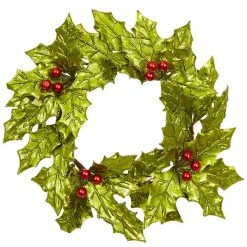 Raz Christmas Retro Holly Wreath