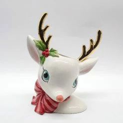 TheHolidayBarn.com Retro Reindeer Vase