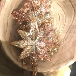 One Hundred 80 Degrees Christmas Glitter Filled Rose Gold Snowflake And Star Ornaments & Bowl Fillers 8 One Hundred 80 Degrees Christmas Glitter Filled Rose Gold Snowflake And Star Ornaments & Bowl Fillers