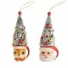 Raz Santa And Reindeer Tree Ornaments New!