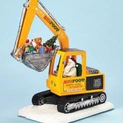 The Holiday Barn Santa In Excavator Music Box