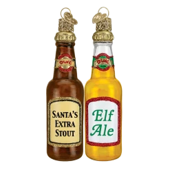 Old World Christmas Christmas Beer Bottle Ornaments