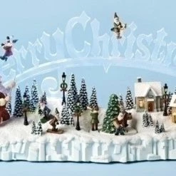 The Holiday Barn Christmas Music Boxes Santa's Village Music Box