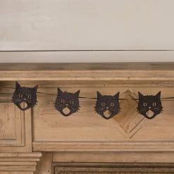 Bethany Lowe Scaredy Cat Silhouette Garland, Glittered New!