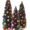 Cody Foster New! Silver Bristle Trees With Multi-Color Ornaments
