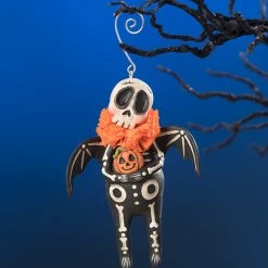 Bethany Lowe Skeleton Bat Ornament New!