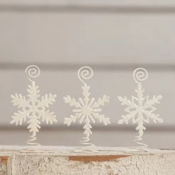 Bethany Lowe Snowflake Card Holders, Set Of 3