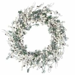 Napco Snowy Pearl Crabapple And Boxwood Wreath
