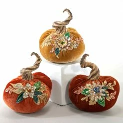 Katherine's Collection Spice Traditions Velvet Pumpkins New!