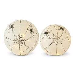 TheHolidayBarn.com Illuminated Spooky Spider Web Globes New!