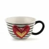 Demdaco Stripes And Hearts Tea Cup Valentine's Day