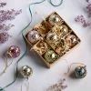 Glitterville Gold & Jewel Tone Textured Glass Ball Ornaments