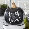 K&K Interiors New! Trick Or Treat Pumpkin, Black