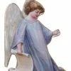 ShiShi Victorian Christmas Gabriel Angel Ornament, Decoupage On Metal