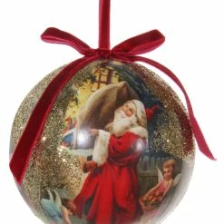 ShiShi Victorian Christmas Decoupage Ball Ornament, Christmas Blessings