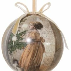 ShiShi Victorian Christmas Decoupage Ball Ornament, Christmas Wish
