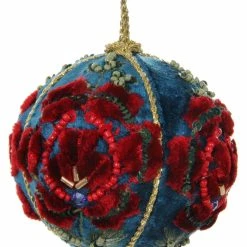 ShiShi Victorian Velvet Rose Ball Ornament