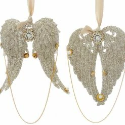 Kurt Adler Christmas Vintage Glamour Angel Wings Ornaments