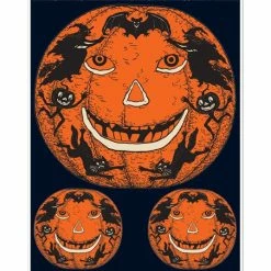 Beistle Vintage Jack-O-Lantern Peel 'N Place Decals Beistle Vintage Halloween