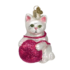 Old World Christmas Playful Kitten With Yarn Ball Ornaments