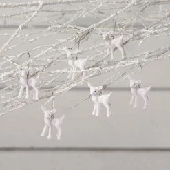 Bethany Lowe New! Mini White Deer Ornaments