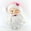 DD Sweet Winking Santa Head Wall Piece, Pink New!